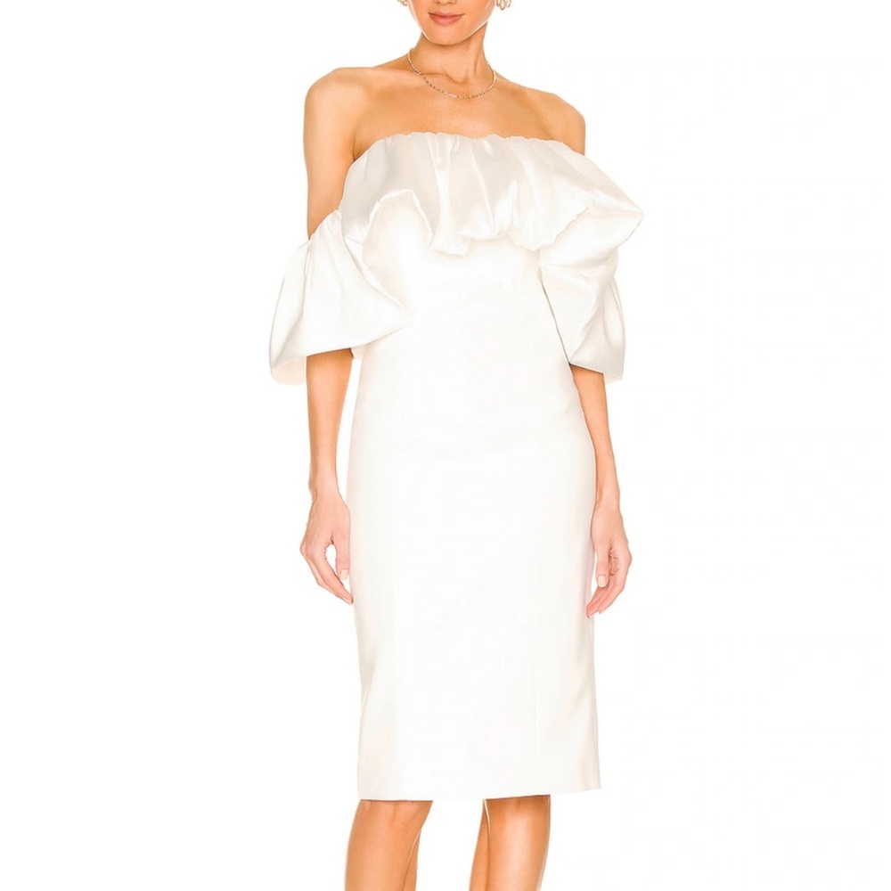 Raina Midi Dress in Cream SOLACE London in US Size 6